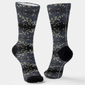 Schwarzes Spitzenmuster Baumrinde Socken (Gewinkelt)