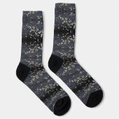 Schwarzes Spitzenmuster Baumrinde Socken (Rechts)