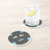 Schwarzes Sponap Coaster.ai Sandstein Untersetzer (Seite)