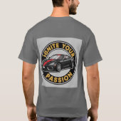 Schwarzes Sportauto T-Shirt (Rückseite)