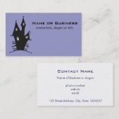 Schwarzes Spuk Haus mit Lila Hintergrund Visitenkarte (Vorne/Hinten)