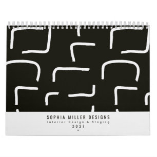 Schwarzes städtisches geometrisches Muster für Ges Kalender