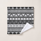 Schwarzes Stammesdesign Badhandtuch Set (Waschlappen)