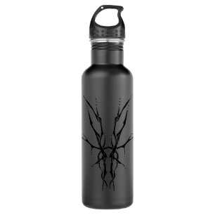 Schwarzes Stammeshirsch-Schädel-Jagd-Design Edelstahlflasche