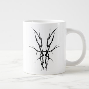 Schwarzes Stammeshirsch-Schädel-Jagd-Design Jumbo-Tasse