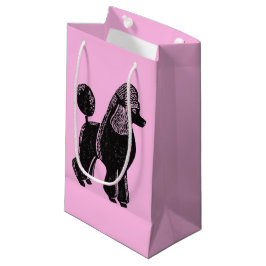 Schwarzes Standardpudel-Rosa-glatte Kleine Geschenktüte