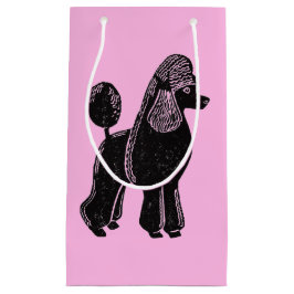 Schwarzes Standardpudel-Rosa-glatte Kleine Geschenktüte