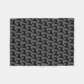 Schwarzes Standardpudel-Silhouette-Muster Fleecedecke (Vorderseite (Horizontal))