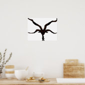 Schwarzes Sternenvulkanisches Poster (Küche)