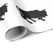 Schwarzes Stier-Muster Geschenkpapier (Rolleneckpunkt)