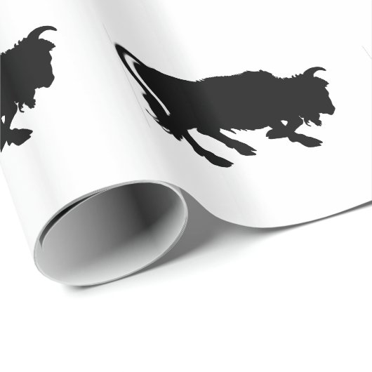 Schwarzes Stier-Muster Geschenkpapier (Rolleneckpunkt)