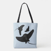 Schwarzes Stingray-Farbmuster Tasche (Rückseite)