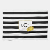 Schwarzes Streifen- und Goldschmiedehandtuch Geschirrtuch (Horizontal)