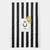 Schwarzes Streifen- und Goldschmiedehandtuch Geschirrtuch (Vertikal)