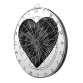 Schwarzes Strickherz Dartscheibe (Vorderseite rechts)