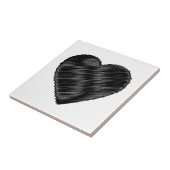 Schwarzes Strickherz Fliese (Seite)