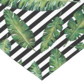 Schwarzes stripes tropisches Sommermuster des Kurzer Tischläufer (Ecke)