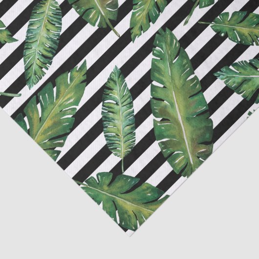 Schwarzes stripes tropisches Sommermuster des Seidenpapier (Ausschnitt)