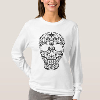 Schwarzes Stylized Schädel-T - Shirt