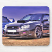 Schwarzes Subaru Impreza WRX WTI Mousepad (Vorne)