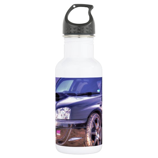 Schwarzes Subaru Impreza WRX WTI Trinkflasche (Vorderseite)