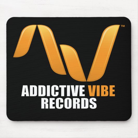Schwarzes süchtig machendes Vibe-Platten mousepad (Vorne)