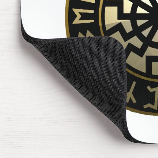 Schwarzes Sun-Rad Mousepad (Ecke)