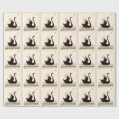 SCHWARZES SWAN ART WRAPPPAPIER GESCHENKPAPIER (Flach)