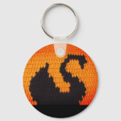 Schwarzes Swan-Profil in Bright Sunset Crochet Pri Schlüsselanhänger (Vorderseite)