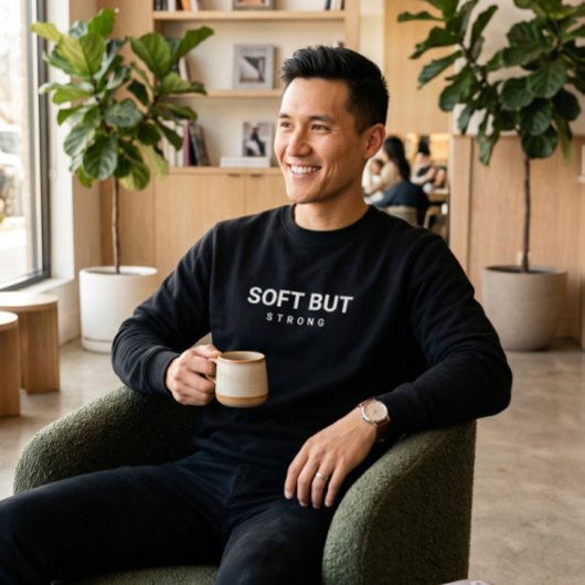 Schwarzes Sweatshirt | Ästhetische weiße Typografi