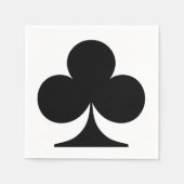 Schwarzes Symbol der Klubs, Kartenform spielen Serviette (Vorderseite)