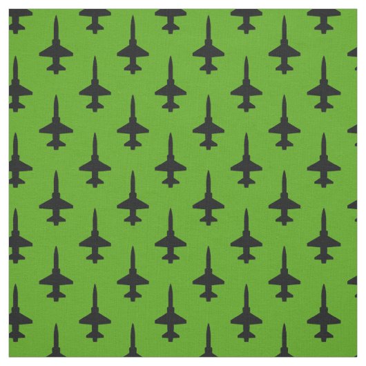 Schwarzes T-38-Talonmuster auf grünem Stoff (Muster)