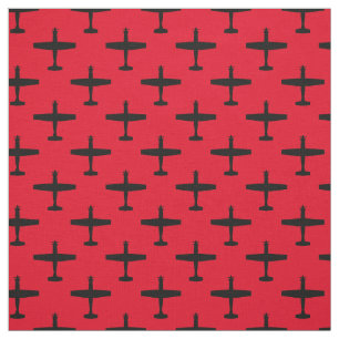 Schwarzes T-6 Texan-2-Silhouette-Muster, roter Sto Stoff