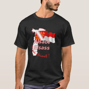 Schwarzes T-Shirt "Alsace Elsass unsri Heimet"