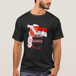 Schwarzes T-Shirt "Alsace Elsass unsri Heimet"