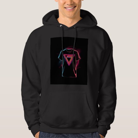 Schwarzes T-Shirt Hoodie (Vorderseite)