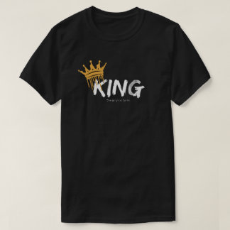 Schwarzes T-Shirt mit halbärmeln und King-Logo-Des