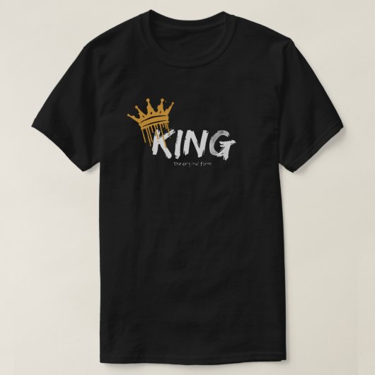 Schwarzes T-Shirt mit halbärmeln und King-Logo-Des (Design vorne)