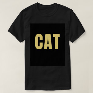 schwarzes T-Shirt mit halbem Ärmel und Katzen-Desi