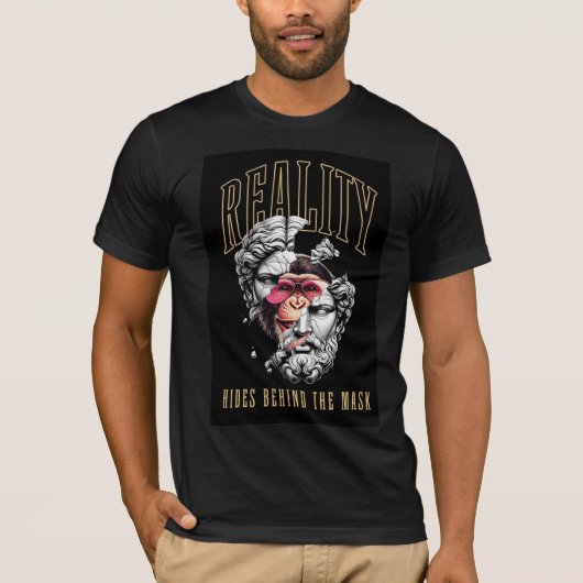 Schwarzes T-Shirt mit halben Ärmeln (Vorderseite)