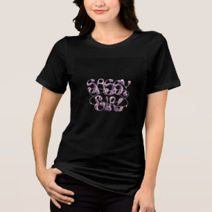 Schwarzes T-Shirt mit halben Ärmeln (Sassy Girl De Tri-Blend Shirt