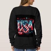 Schwarzes T-Shirt mit Katzendesign  Sweatshirt (Rückseite)