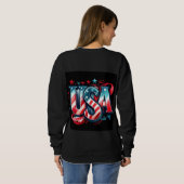 Schwarzes T-Shirt mit Katzendesign  Sweatshirt (Schwarz voll)