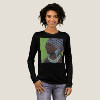 schwarzes T-Shirt mit langem Arm für Mädchen Tri-Blend Shirt