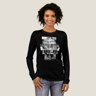 Schwarzes T-Shirt mit langen Ärmeln Tri-Blend Shirt