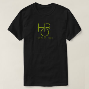Schwarzes T-Shirt mit Schwarz-Text für Radio-Medi