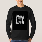 schwarzes T-Shirt mit vollen Ärmeln ok Design (Vorderseite)