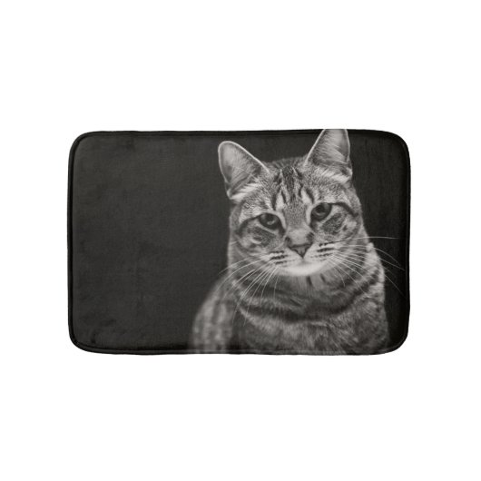 Schwarzes Tabby-Kätzchen Badematte (Vorderseite)