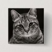 Schwarzes Tabby-Kätzchen Button (Vorderseite)