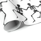 Schwarzes Tanzskull Halloween-Muster Geschenkpapier (Rolleneckpunkt)